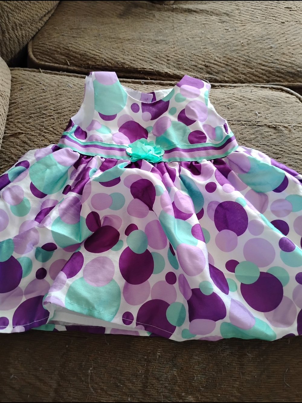 George Infant Purple & Mint Polka Dot Party Dress